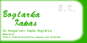boglarka kapas business card