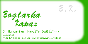 boglarka kapas business card